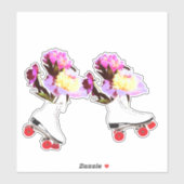 Roller Schaatsen Peonies Sticker (Vel)