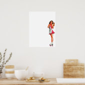 Roller Schaatsen Rockabetty Poster (Keuken)