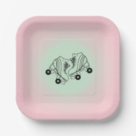 Roller Schaatsen Roze Ombre Papieren Bordje