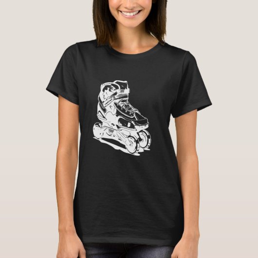 Roller Schaatsen Tekening T-shirt (Voorkant)