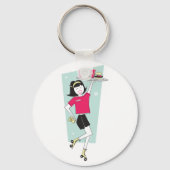 Roller Schaatsen Waitress Sleutelhanger (Achterkant)