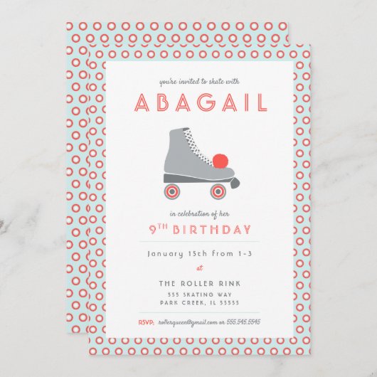 Roller Schaatsfeestje Kaart (Voorkant / Achterkant)
