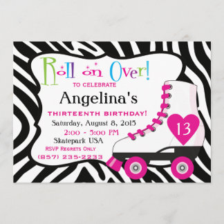 Roller Skate Anniversaire Fête Invitation