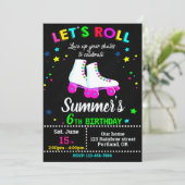 Roller skate anniversaire invitation Patinage (Debout devant)