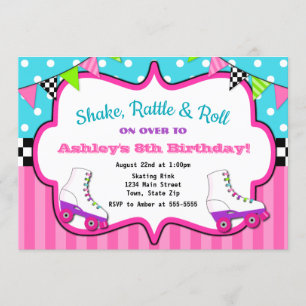 Roller Skate Anniversaire Invitation Patinage