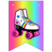 Roller Skate Arc-en-ciel Bonne bannière d'annivers (Premier drapeau)