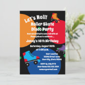 Roller skate disco Invitations fête d'anniversaire (Debout devant)