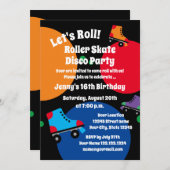 Roller skate disco Invitations fête d'anniversaire (Devant / Derrière)