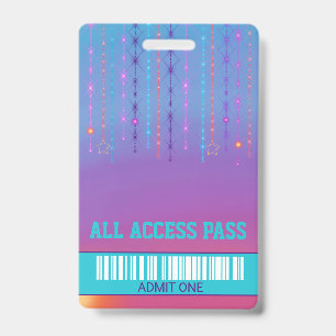 Roller SKate-feest, VIP-pas, uitnodiging, Glitters Badge