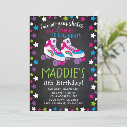 Roller Skate Invitation Anniversaire (Debout devant)