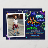 Roller skate invitation Photo boy Sk8 invitation (Devant / Derrière)