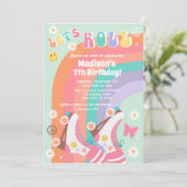 Roller Skate Retro Invitations d'anniversaire Supe (Debout devant)