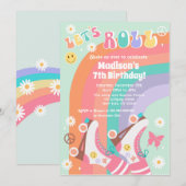 Roller Skate Retro Invitations d'anniversaire Supe (Devant / Derrière)