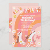 Roller Skate Retro Invitations d'anniversaire Supe (Devant / Derrière)