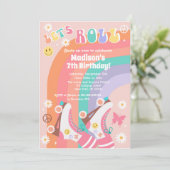 Roller Skate Retro Invitations d'anniversaire Supe (Debout devant)