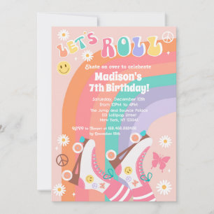 Roller Skate Retro Invitations d'anniversaire Supe