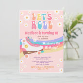 Roller Skate Super Rétro Anniversaire Invitations (Debout devant)