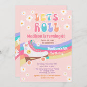 Roller Skate Super Rétro Anniversaire Invitations (Devant / Derrière)