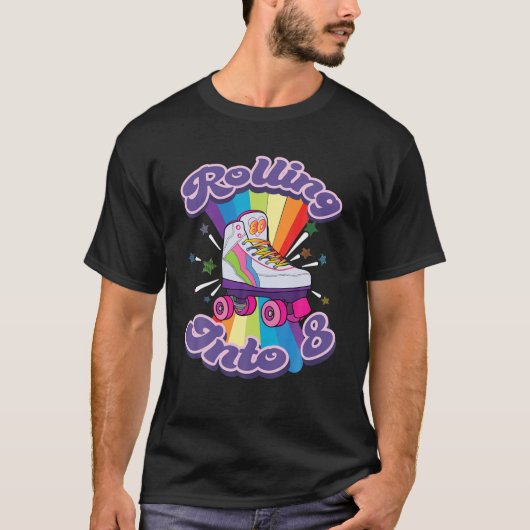 Roller Skateboarden 8 jaar oud 8e Schaats van het  T-shirt (Voorkant)