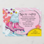 Roller Skateparty-uitnodiging Kaart (Voorkant / Achterkant)