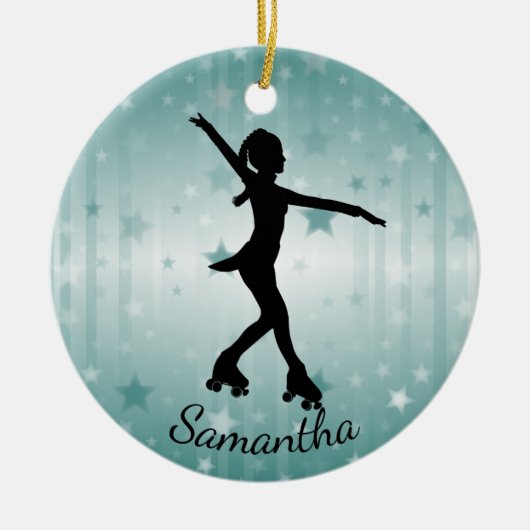 Roller Skater Design Ceramic Ornament (Voorkant)