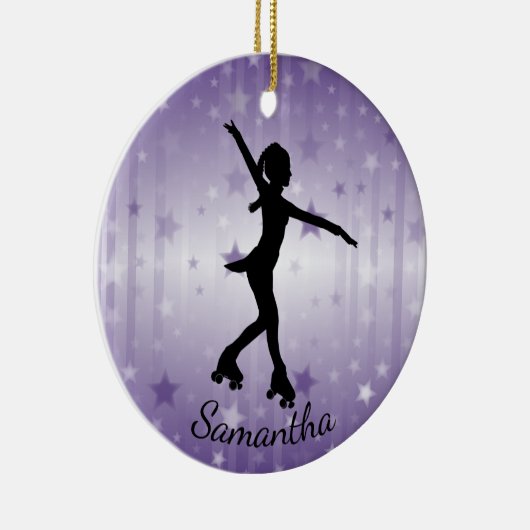 Roller Skater Design Ceramic Ornament (Rechts)