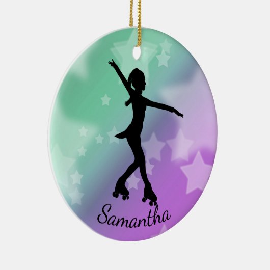 Roller Skater Design Ceramic Ornament (Rechts)