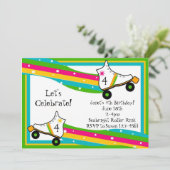 Roller Skating Birthday Invitation Kaart (Staand voorkant)