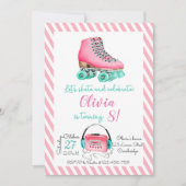 Roller Skating Birthday Invitation Kaart (Voorkant)