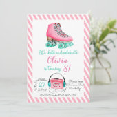 Roller Skating Birthday Invitation Kaart (Staand voorkant)