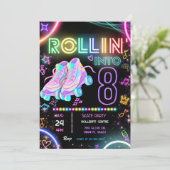 Roller Skating Birthday Invitation Kaart (Staand voorkant)