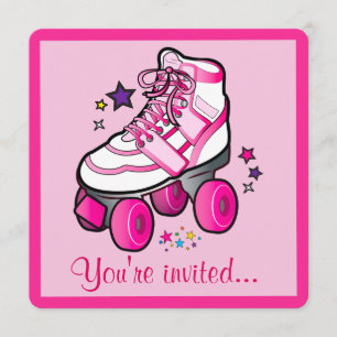 Roller Skating Birthday Party Invitation Kaart