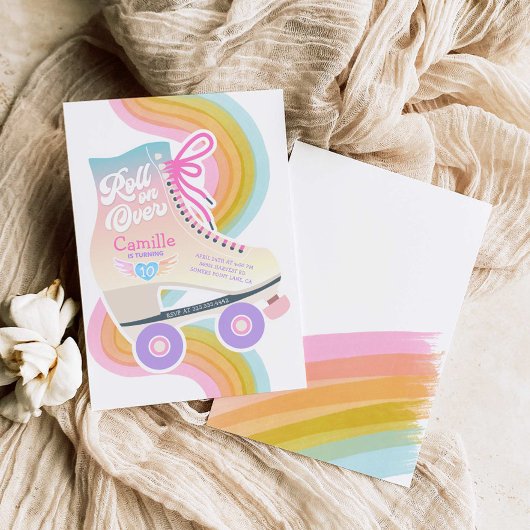Roller Skating Birthday Party Invitation Kaart