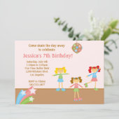 Roller Skating Birthday Party Invitation Kaart (Staand voorkant)