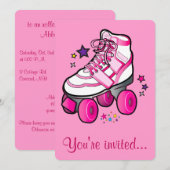 Roller Skating Birthday Party Invitation Kaart (Voorkant / Achterkant)