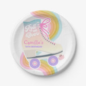 Roller Skating Birthday Party Papieren Bordje (Voorkant)