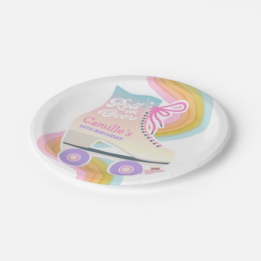 Roller Skating Birthday Party Papieren Bordje (Gekanteld)