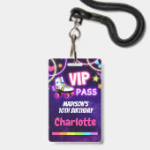 Roller Skating Birthday VIP Pass Lanyard Badge (Front with Lanyard)
