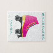 Roller skating girl puzzel met de naam van het kin (Horizontaal)