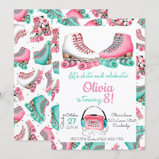 Roller Skating Invitation, Roller Skating Invite Kaart