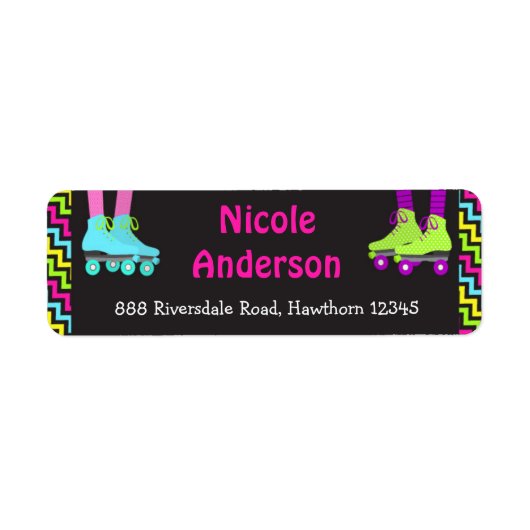 Roller Skating Retourner l'adresse Étiquettes (Devant)