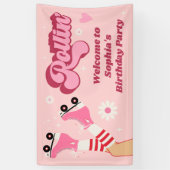 Roller Ski Anniversaire fête Vinyl Bannière (Vertical)