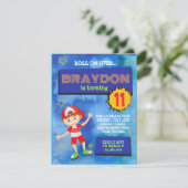 Roller Ski Boy Blue Anniversaire Fête Invitation (Debout devant)