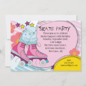 Roller Sking invitation fête d'anniversaire (Devant)
