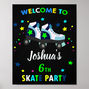 Roller welkomstpartijbord Roller Skating poster