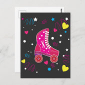 Rollerblade Roze Roller Skates Roller Skating Briefkaart (Voorkant / Achterkant)