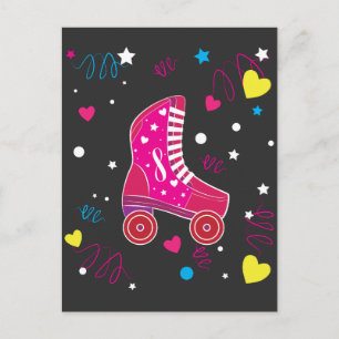 Rollerblade Roze Roller Skates Roller Skating Briefkaart