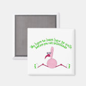 Rollerblading Flamingo Magneet (Voorkant / Achterkant)
