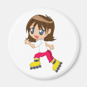 Rollerblading Girl Magnet