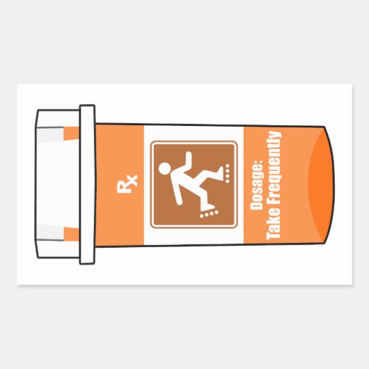 Rollerblading is mijn medicijn rechthoekige sticker (Voorkant)